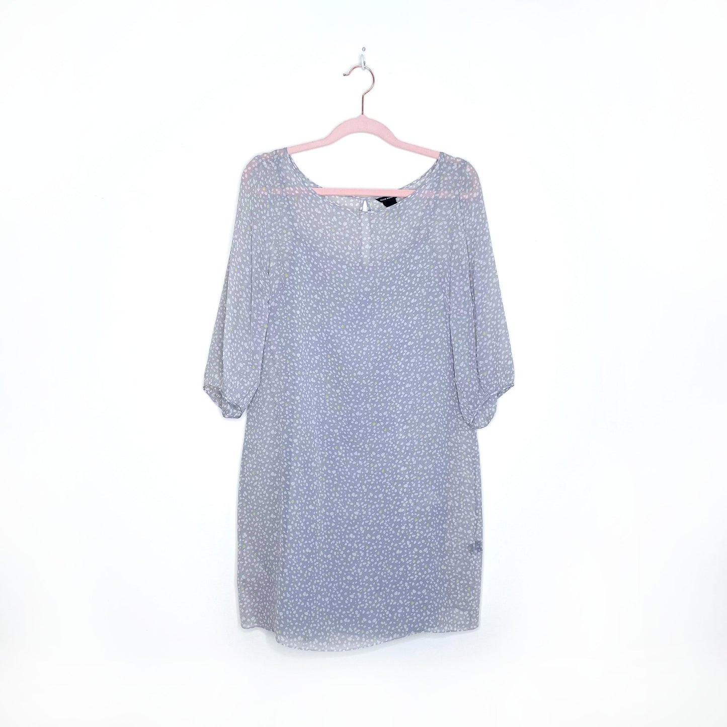 club monaco silk chiffon floral shift dress with slip - size 00