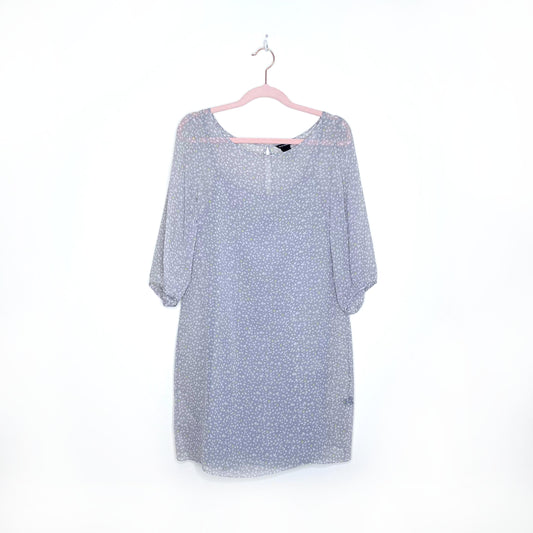 club monaco silk chiffon floral shift dress with slip - size 00