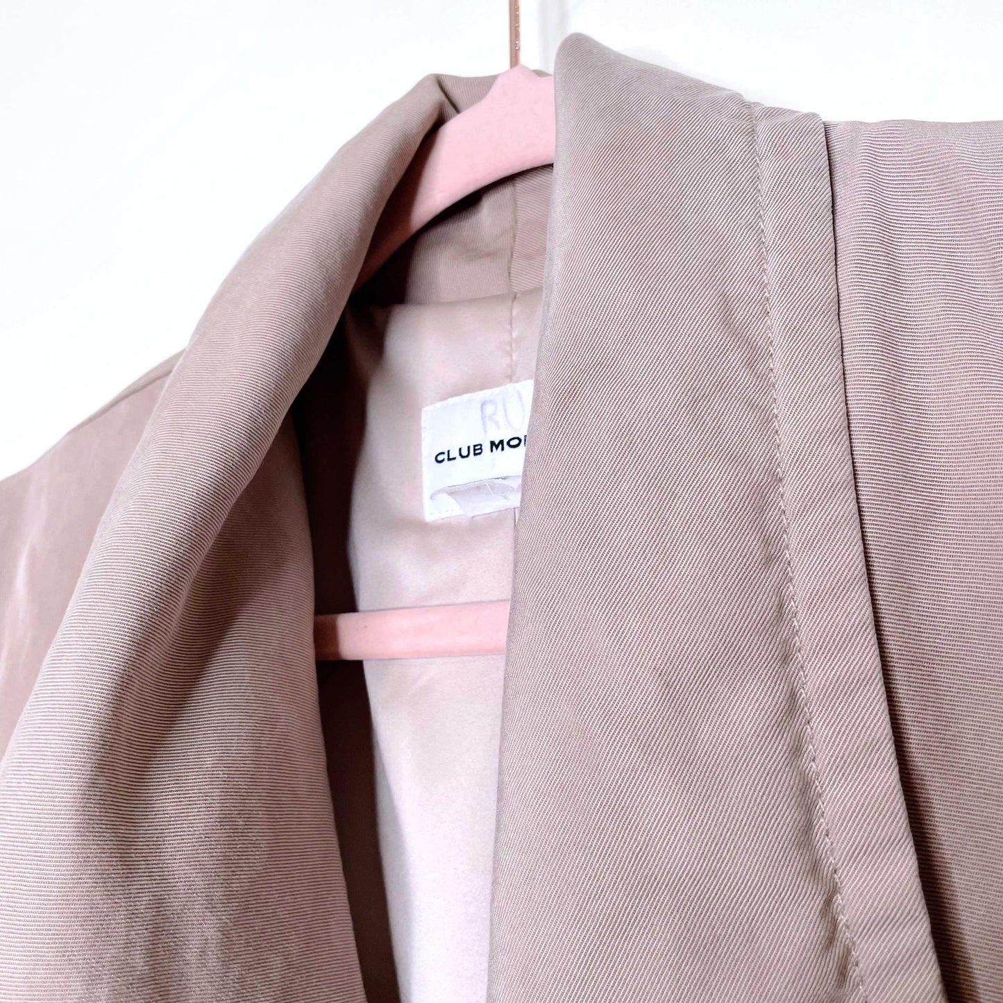 club monaco tan kartuska open trench coat - size xs