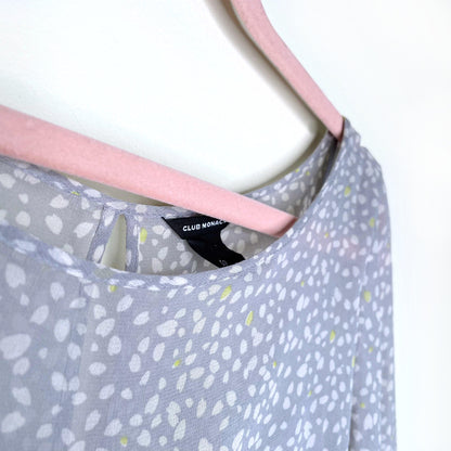 club monaco silk chiffon floral shift dress with slip - size 00