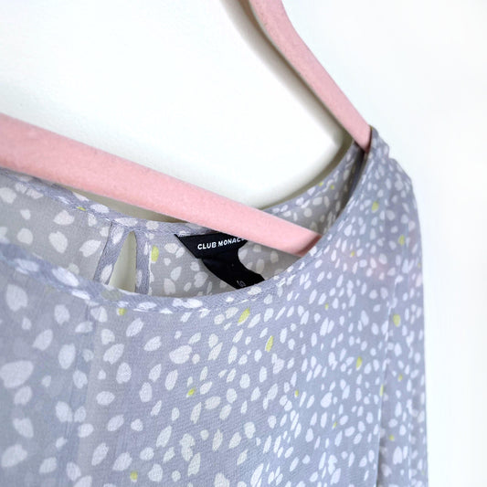 club monaco silk chiffon floral shift dress with slip - size 00