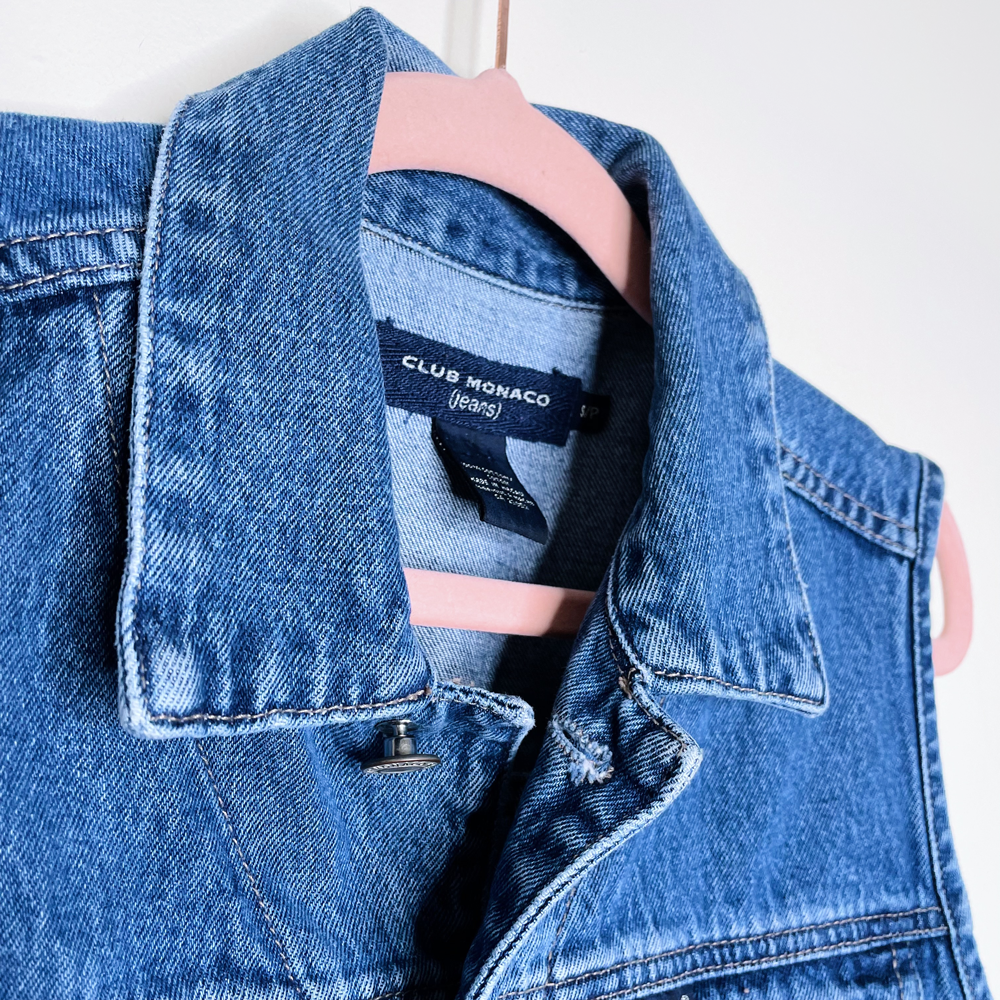vintage 90s club monaco denim vest - size small