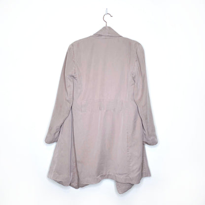 club monaco tan kartuska open trench coat - size xs