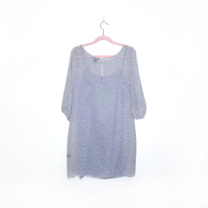 club monaco silk chiffon floral shift dress with slip - size 00