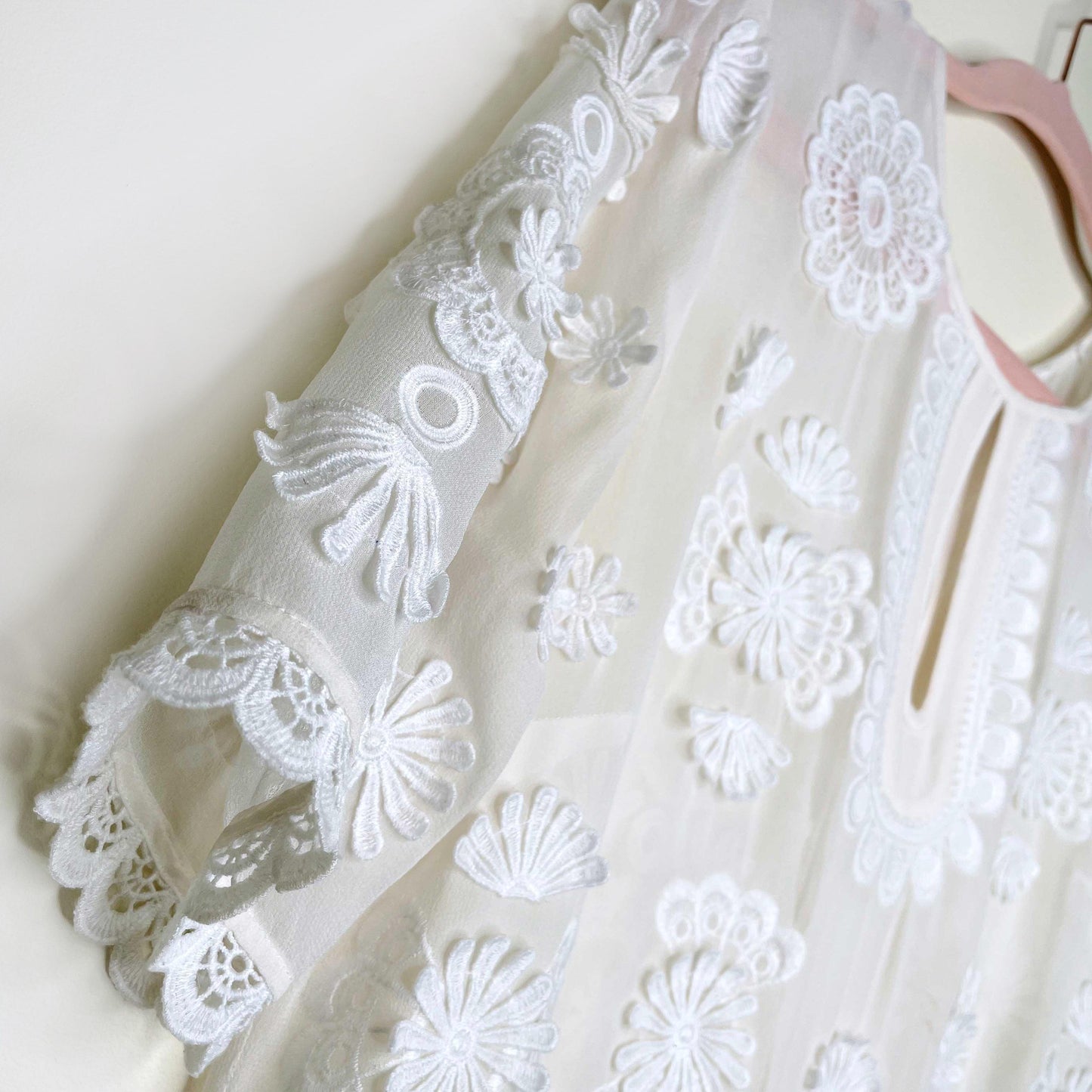 club monaco silk chiffon embroidered cover-up - size small