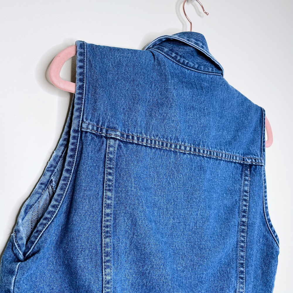 vintage 90s club monaco denim vest - size small