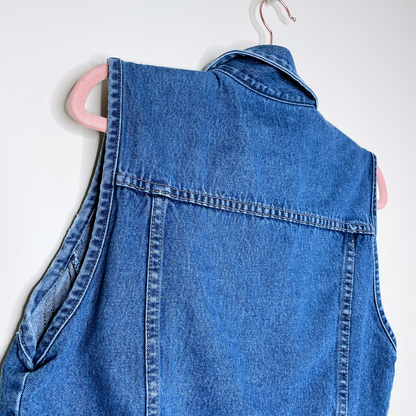 vintage 90s club monaco denim vest - size small