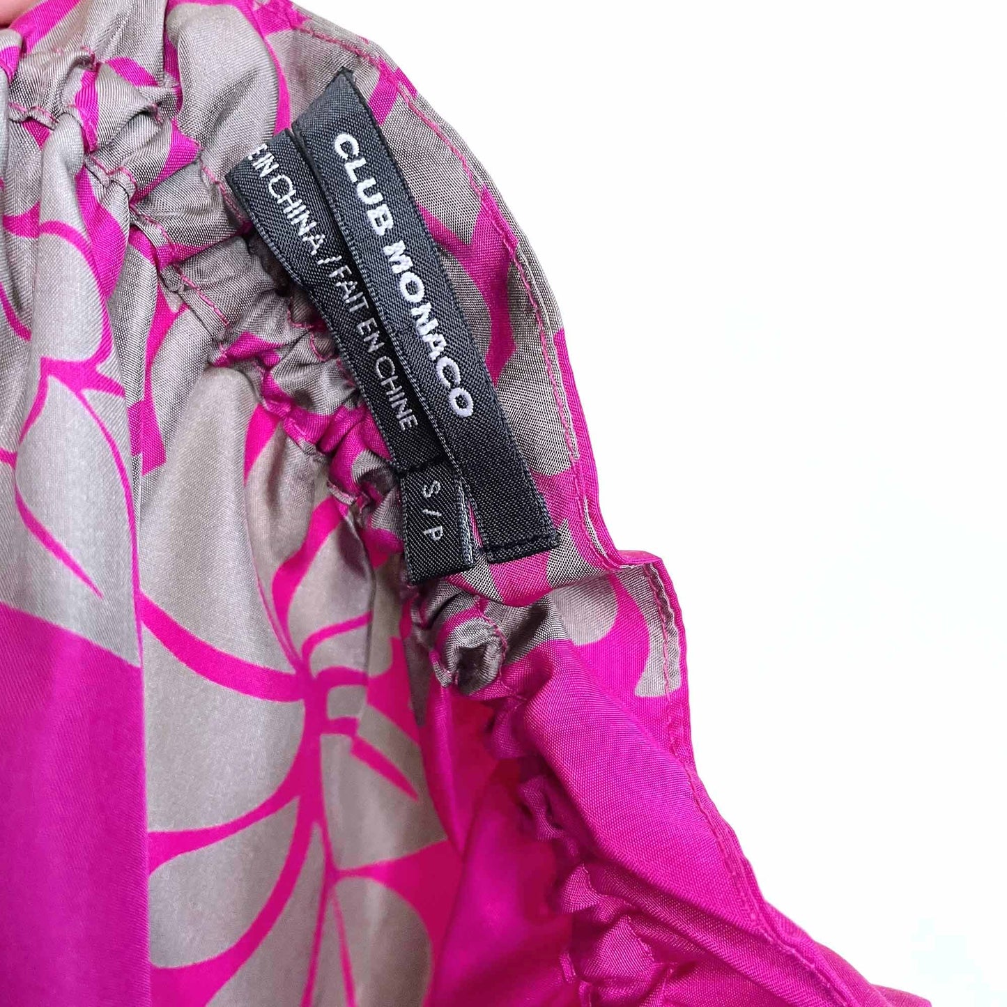 club monaco silk floral stretch top dress - size small