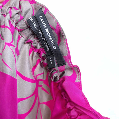 club monaco silk floral stretch top dress - size small