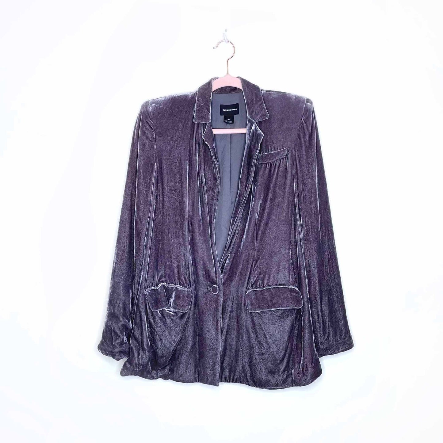 club monaco silk-blend velvet blazer - size 00