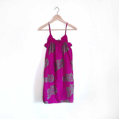 club monaco silk floral stretch top dress - size small