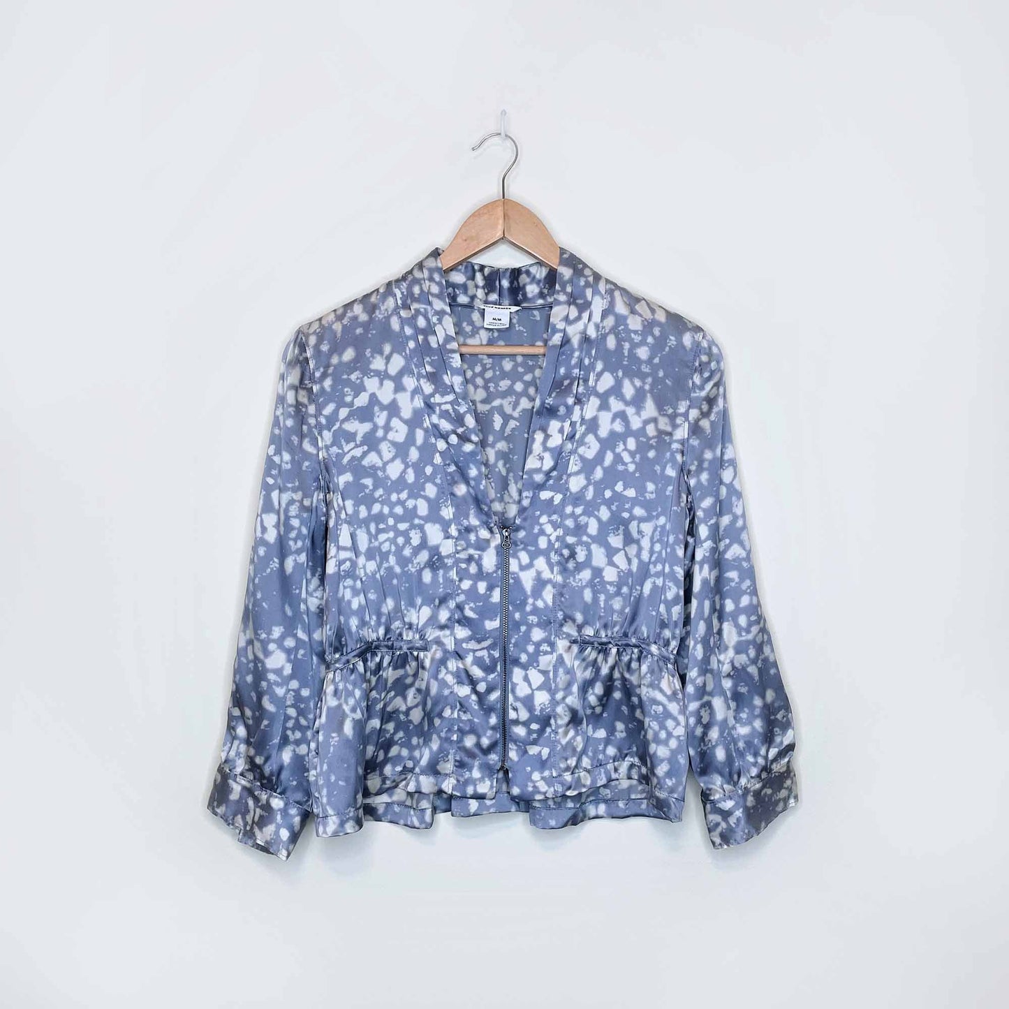 club monaco watercolour silk pleated jacket - size medium