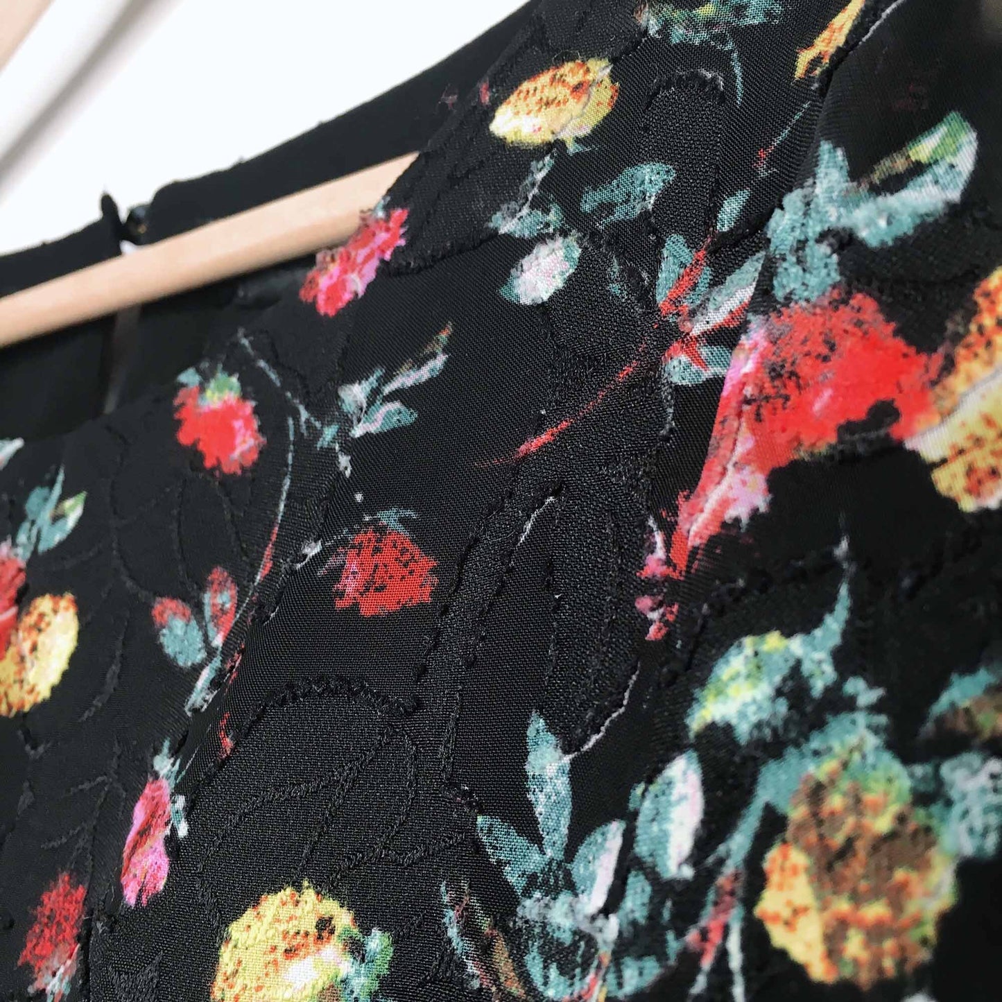 Club Monaco floral flocked blouse with bell sleeves - size Small