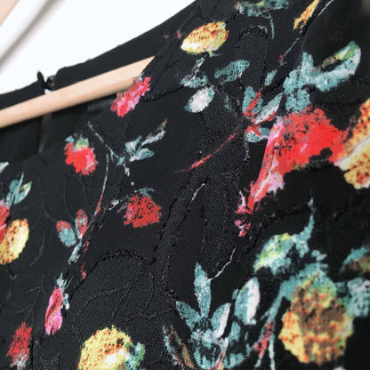 Club Monaco floral flocked blouse with bell sleeves - size Small