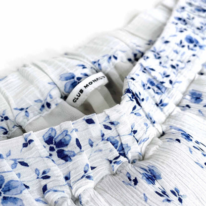 club monaco plumina  floral off shoulder bell sleeve boho top - size xs