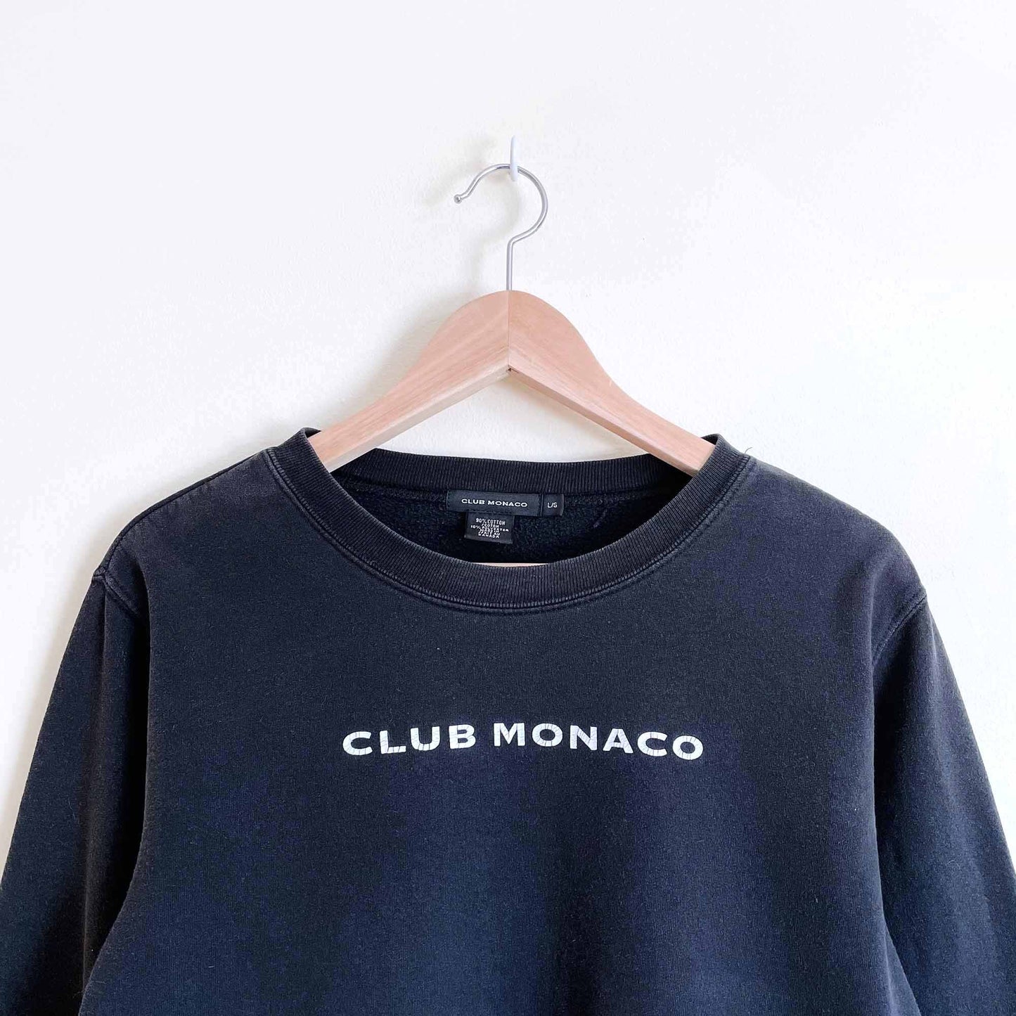 Vintage Club Monaco cropped logo sweatshirt - size Large