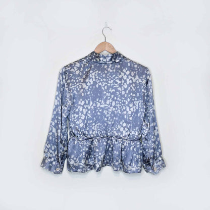 club monaco watercolour silk pleated jacket - size medium