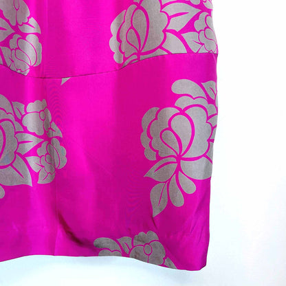 club monaco silk floral stretch top dress - size small