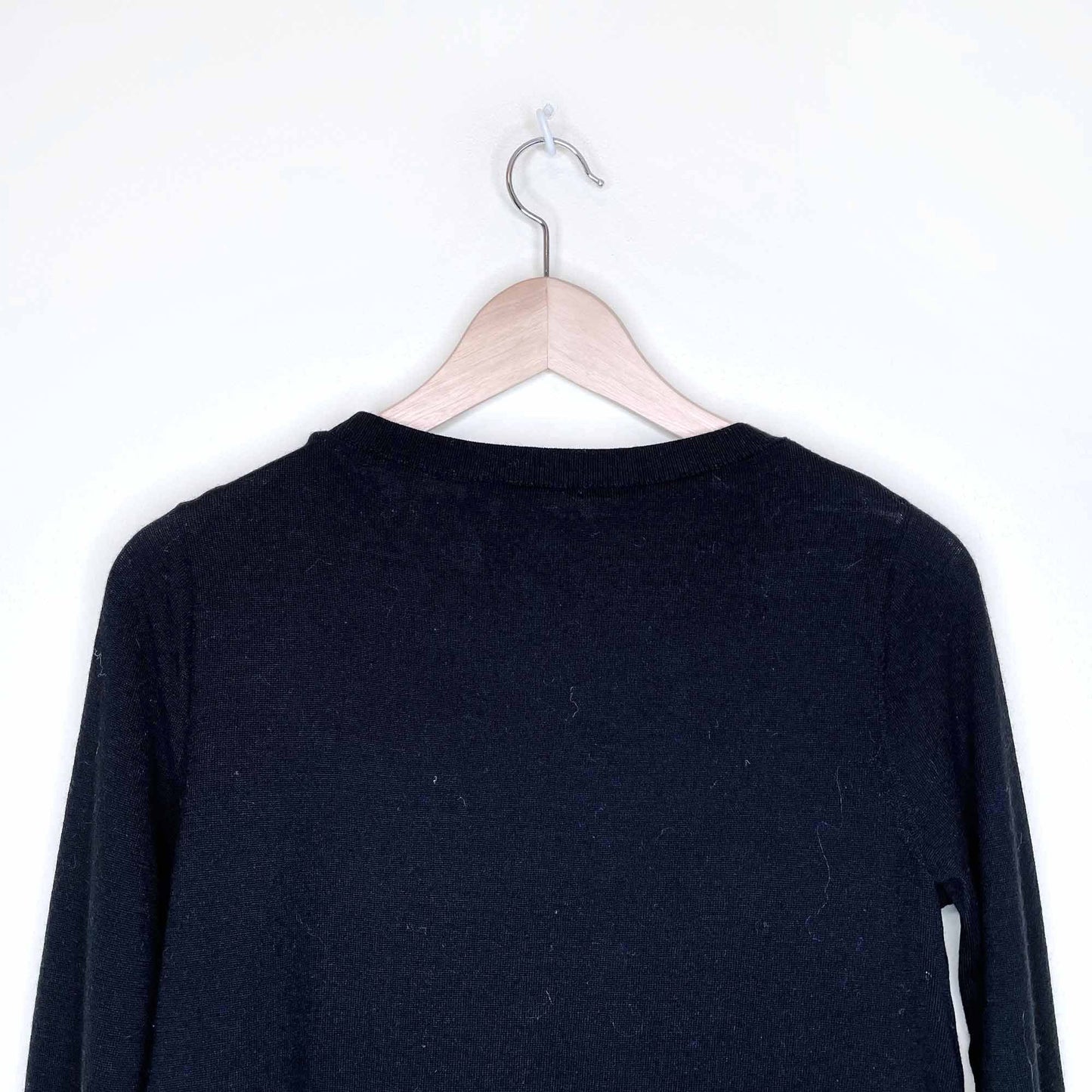 club monaco black wool layered jessah sweater - size small