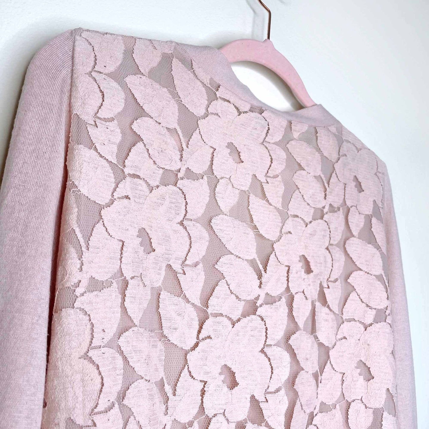 club monaco pink cardigan with lace back - size small