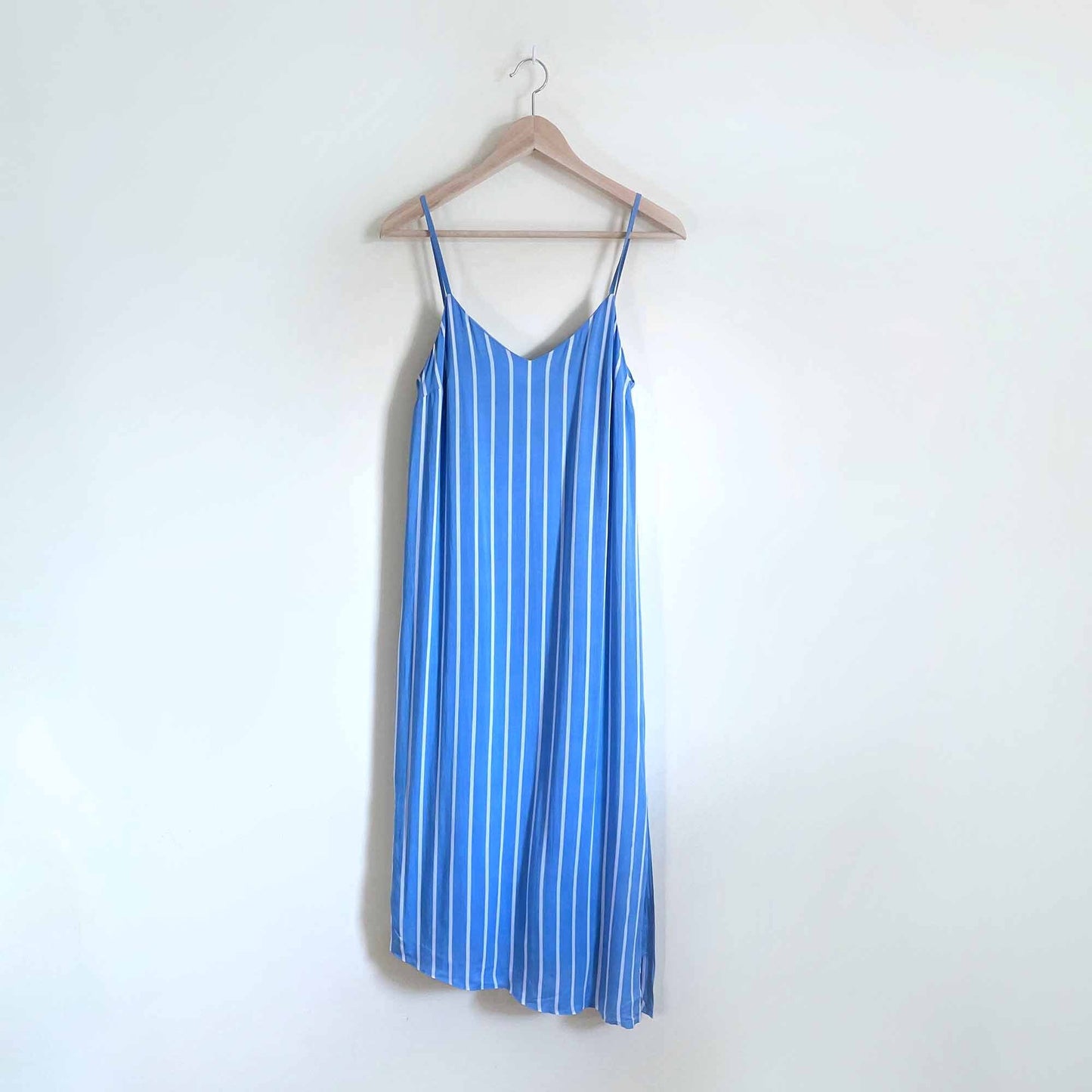 club monaco blue stripe sarana slip dress - size 00