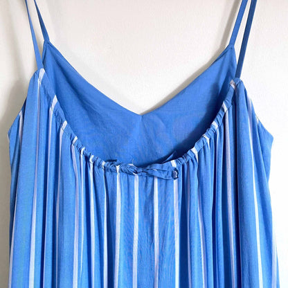 club monaco blue stripe sarana slip dress - size 00