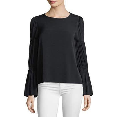 club monaco amund blouse with pleated bell sleeves - size xs