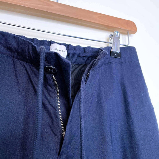 club monaco linen-blend trouser with drawstring - size xs