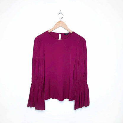 club monaco amund blouse with pleated bell sleeves - size xs