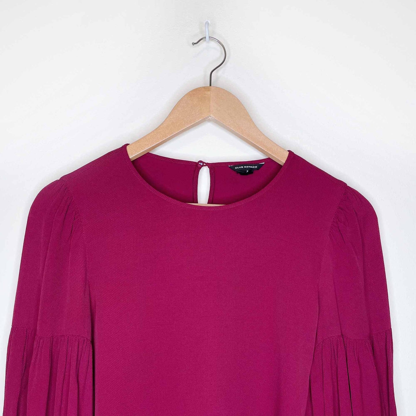 club monaco amund blouse with pleated bell sleeves - size xs