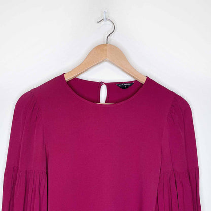 club monaco amund blouse with pleated bell sleeves - size xs