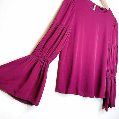 club monaco amund blouse with pleated bell sleeves - size xs