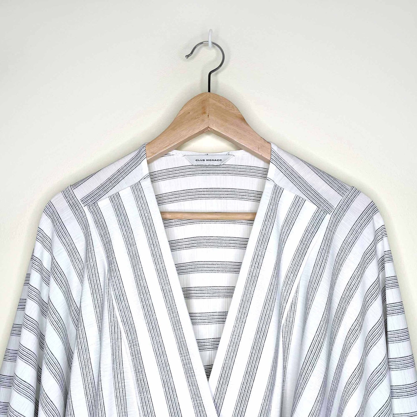 Club Monaco wrap and tie striped top - size Medium