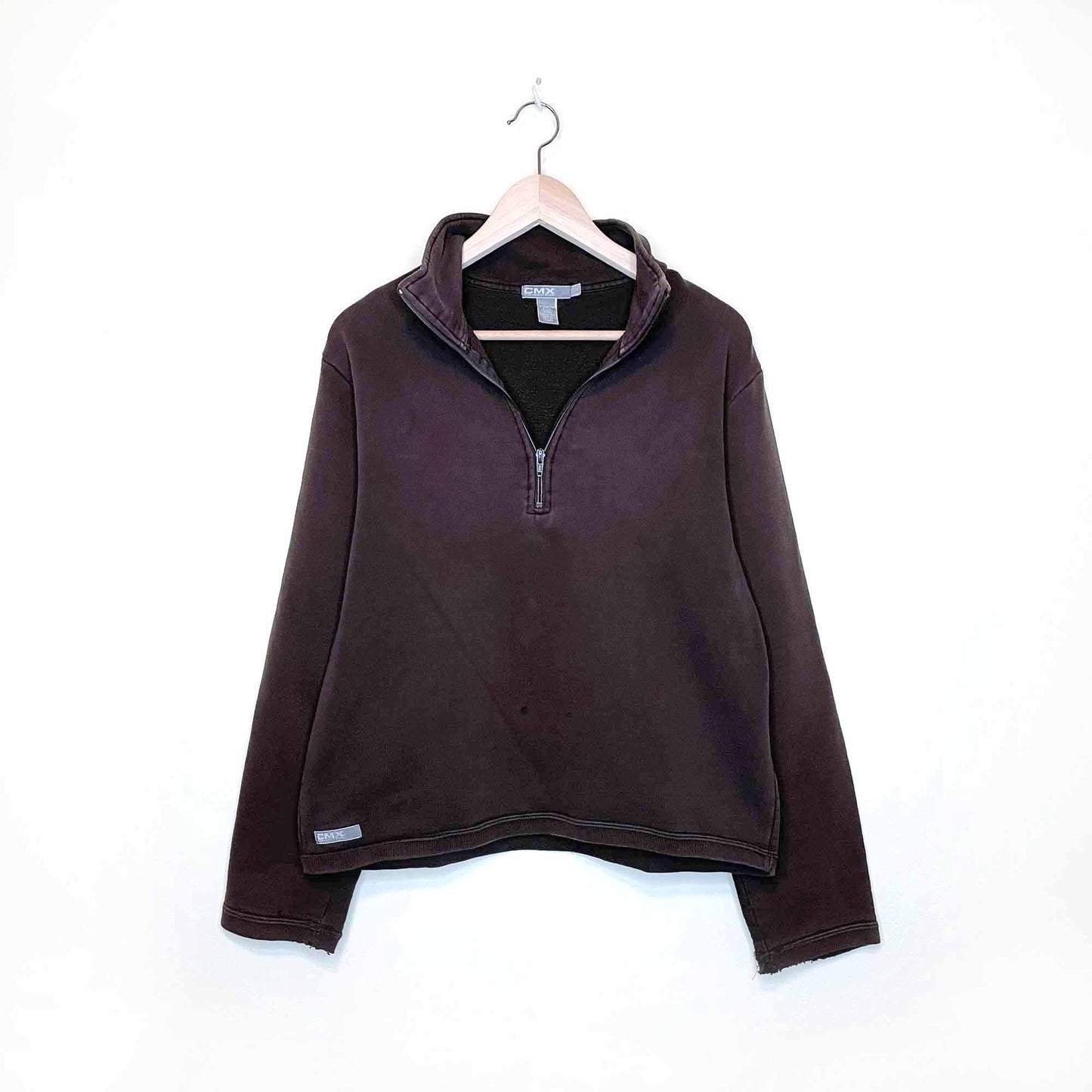 vintage club monaco sport cmx 1/a zip sweatshirt - size large