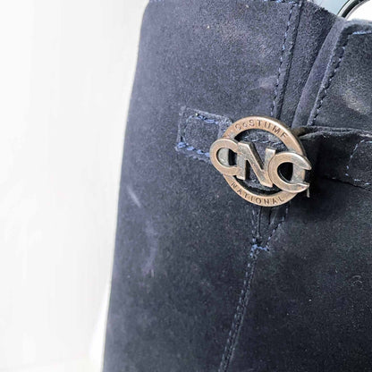 cnc costume national blue suede heeled knee high boots - size 39