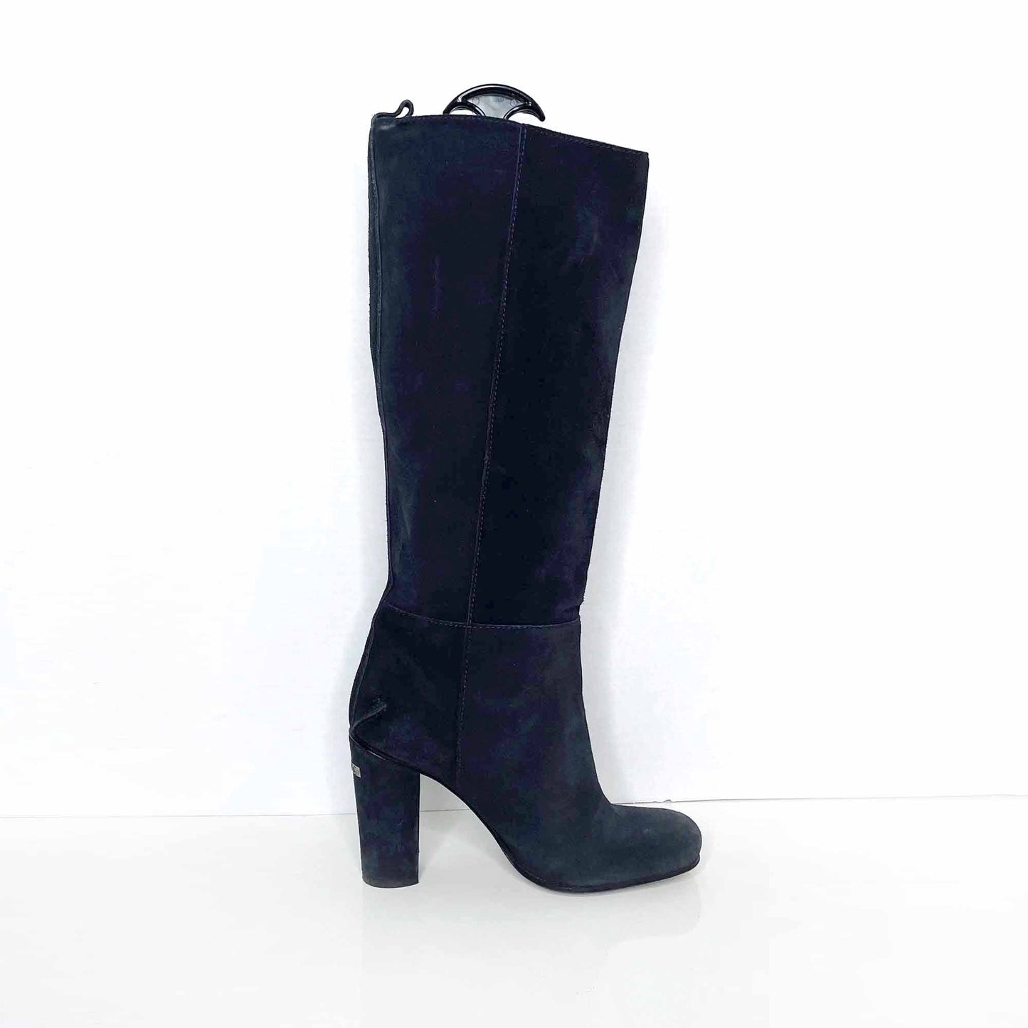 cnc costume national blue suede heeled knee high boots - size 39
