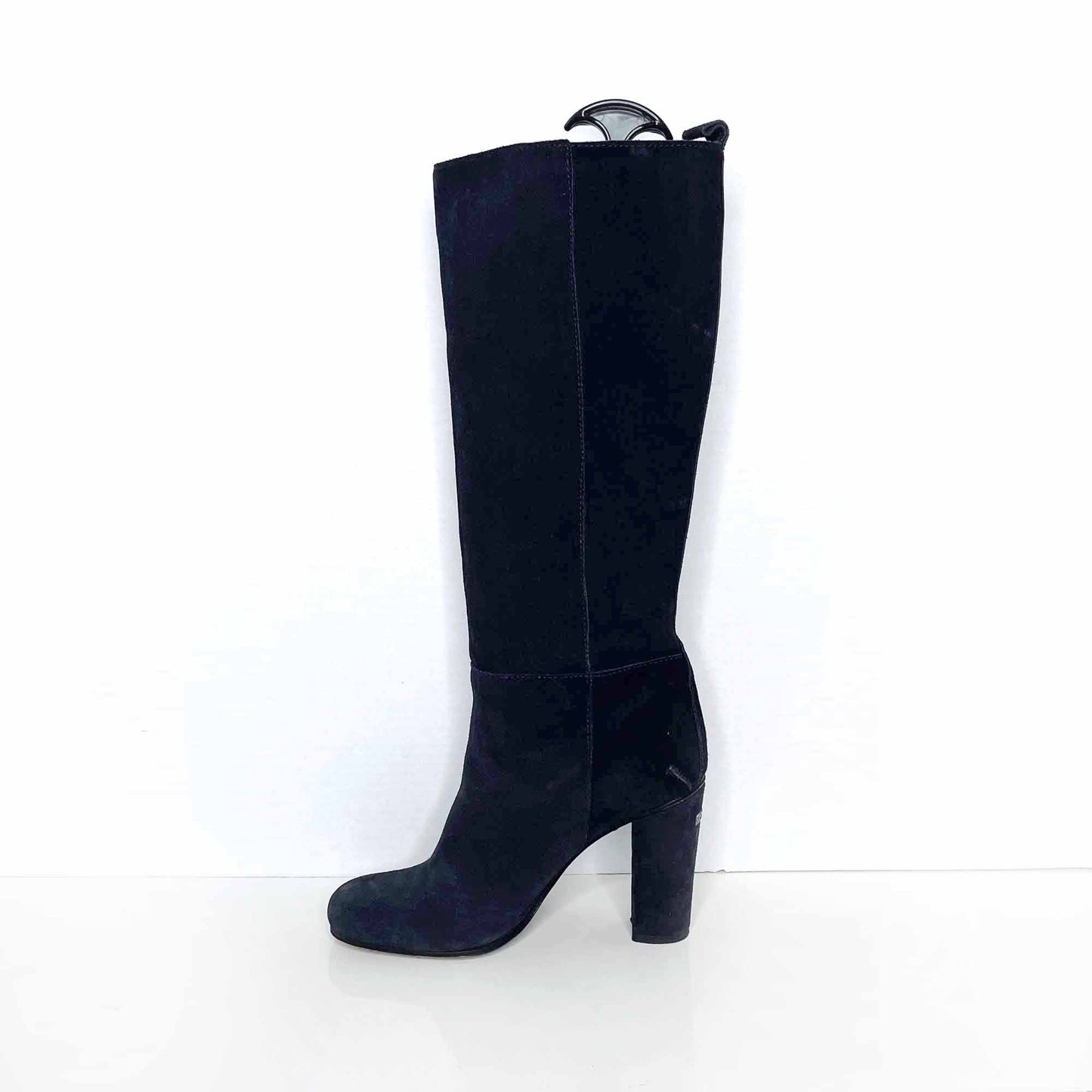 cnc costume national blue suede heeled knee high boots - size 39