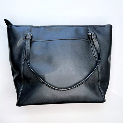 coach black leather peyton tote signature bag