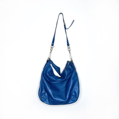 coach large blue leather kristin hobo bag