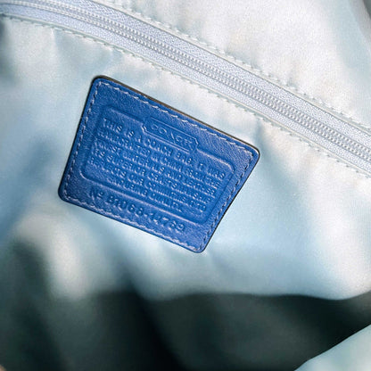 coach large blue leather kristin hobo bag