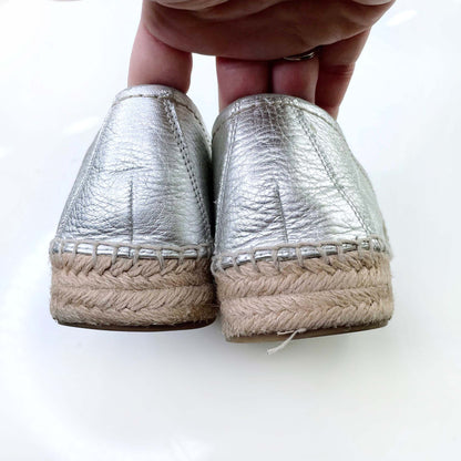 coach silver rae bow flatform espadrilles - size 9.5