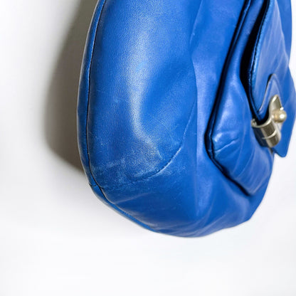 coach large blue leather kristin hobo bag