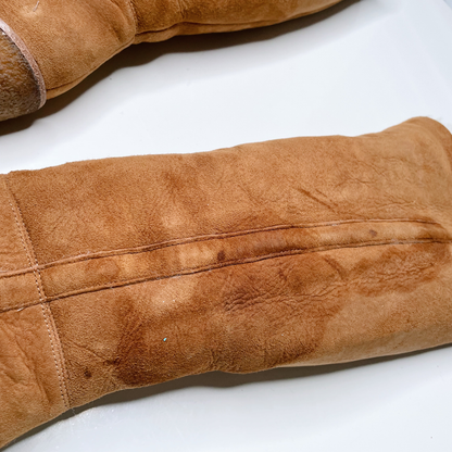 coach keely shearling wedge knee high boots - size 5