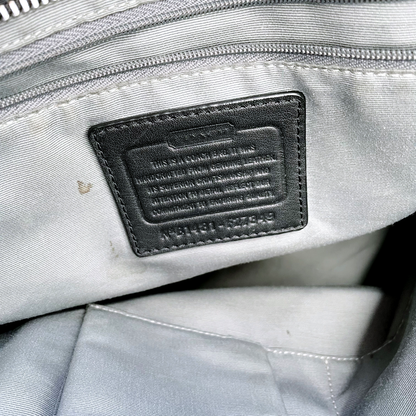 coach black leather peyton tote signature bag