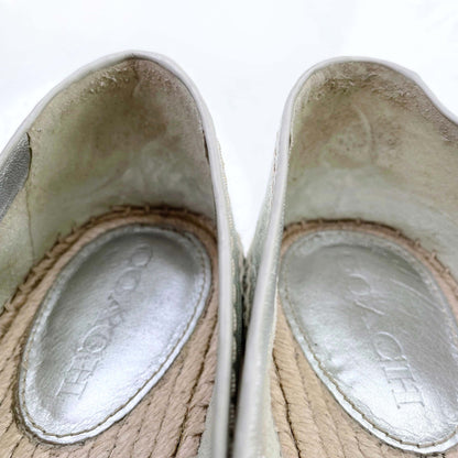 coach silver rae bow flatform espadrilles - size 9.5