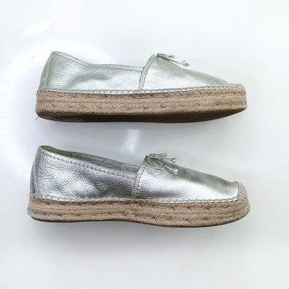 coach silver rae bow flatform espadrilles - size 9.5