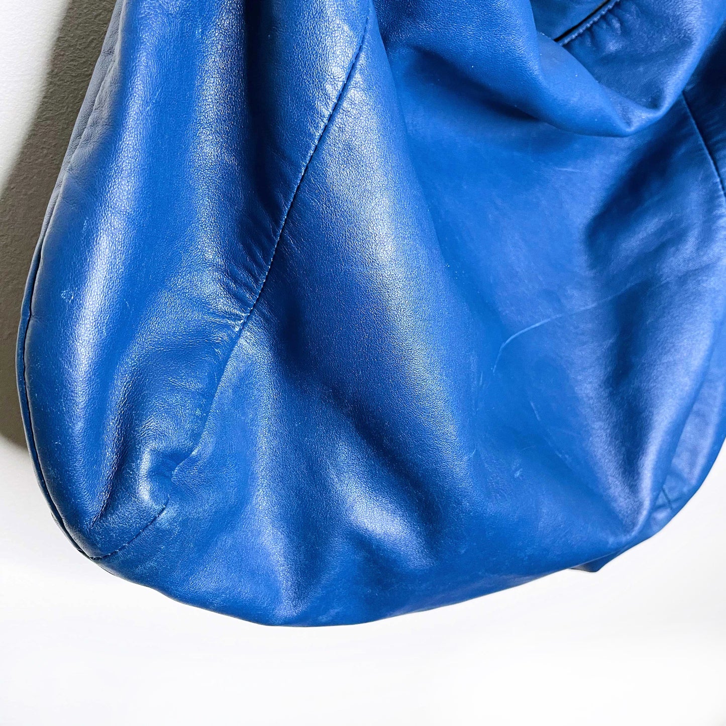 coach large blue leather kristin hobo bag