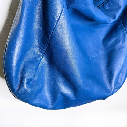 coach large blue leather kristin hobo bag