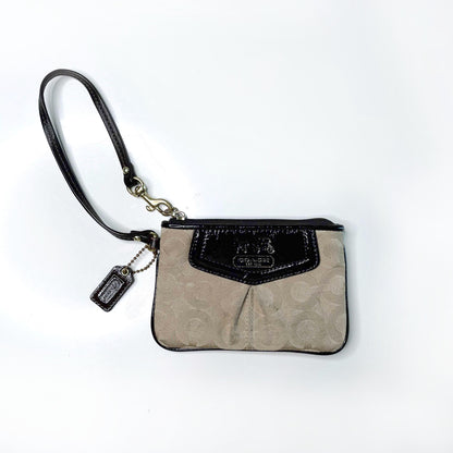 coach tan c monogram madison wristlet