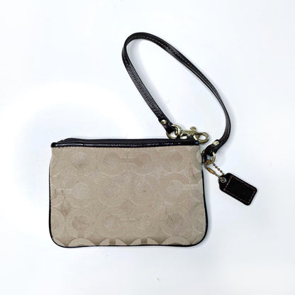coach tan c monogram madison wristlet